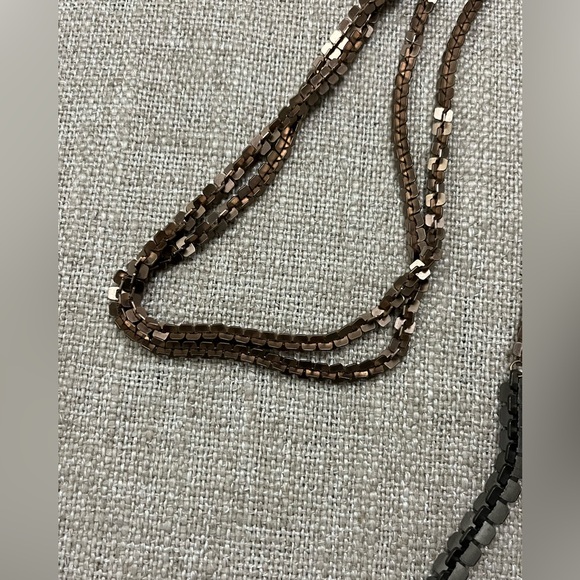64” Long wrap chain statement necklace- copper w dark grey from Anthropologie - Picture 8 of 8